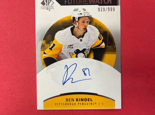 UPPER DECK 2025-26 SP AUTHENTIC BEN KINDEL FUTURE WATCH AUTOGRAPH /999