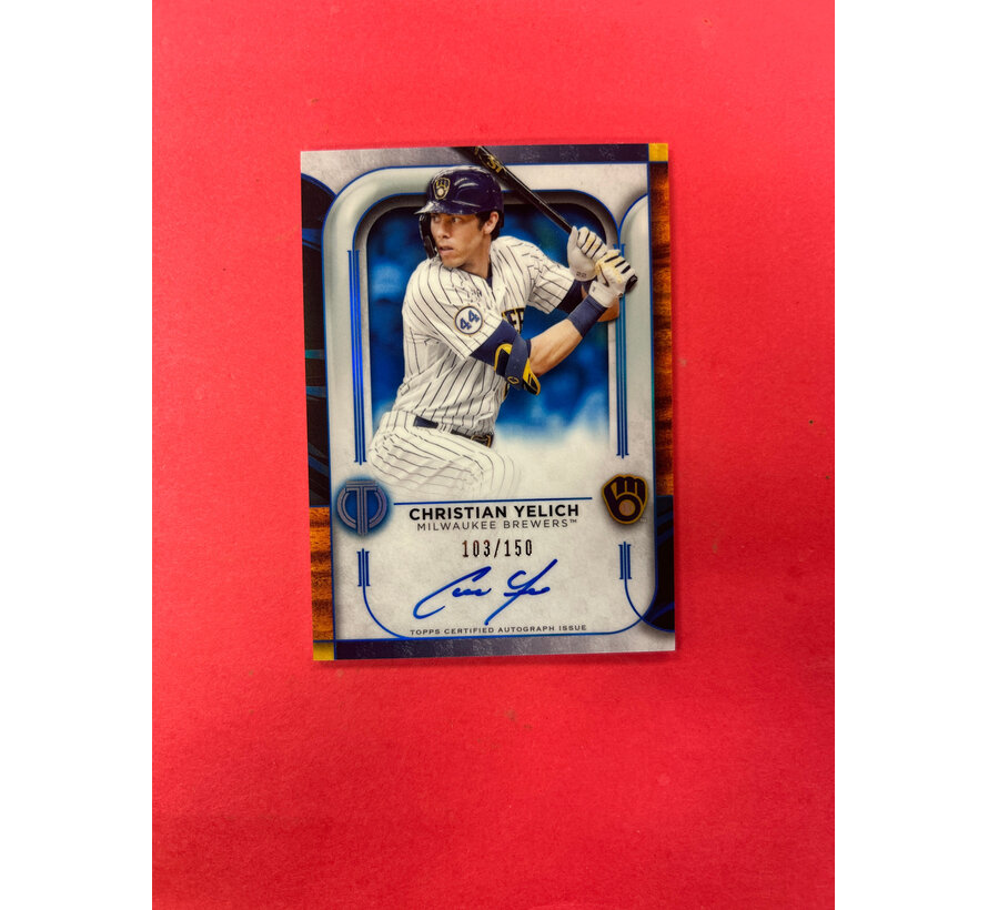 2022 TOPPS CHRISTIAN YELICH TRIBUTE AUTOGRAPH /150