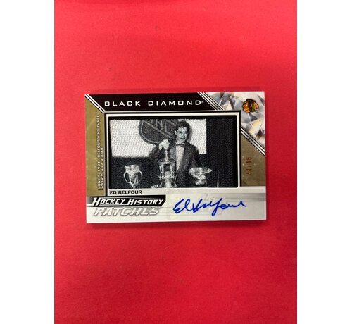UPPER DECK 2025-26 UPPER DECK BLACK DIAMOND ED BELFOUR HOCKEY HISTORY PATCHES AUTO /49