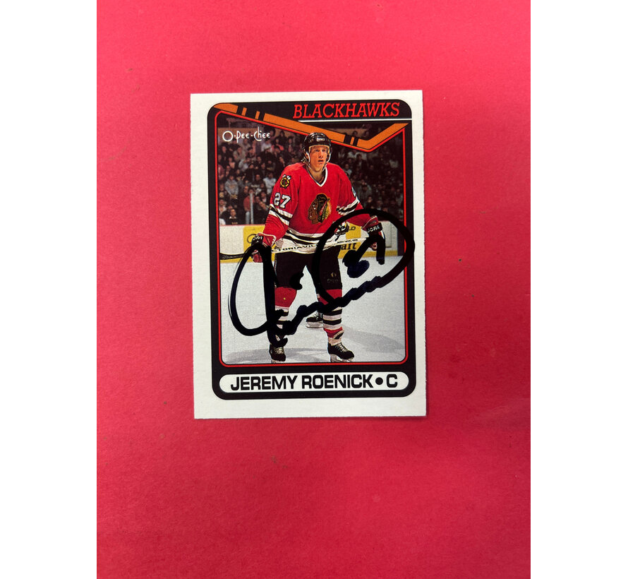1991 O-PEE-CHEE JEREMY ROENICK ROOKIE AUTOGRAPHED
