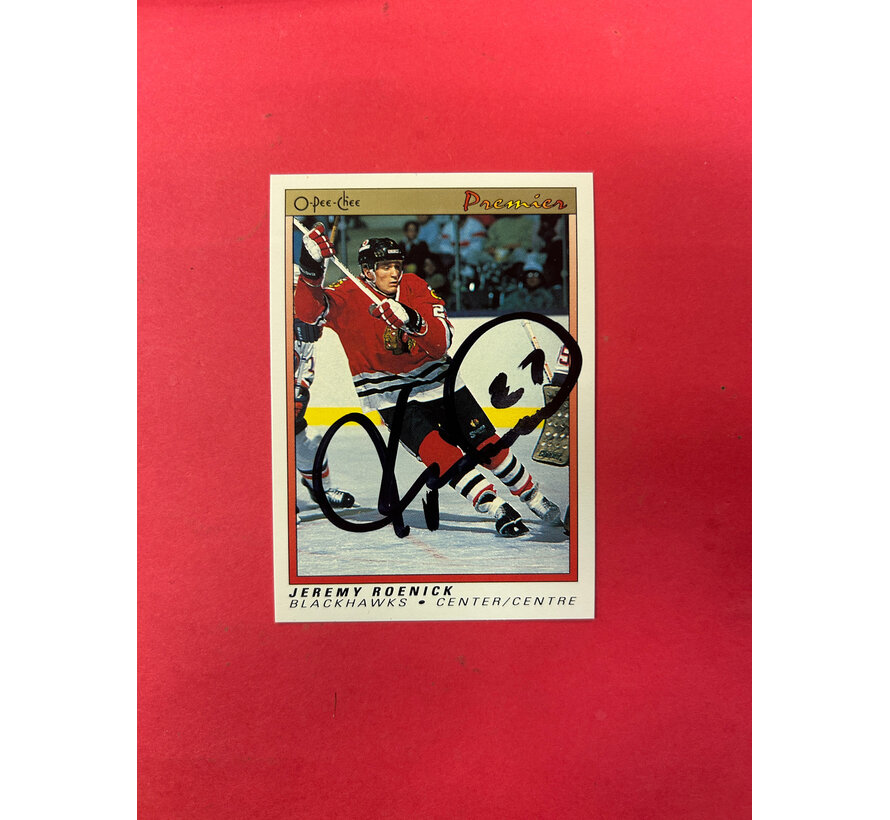 1991 O-PEE-CHEE PREMIER JEREMY ROENICK ROOKIE AUTOGRAPHED