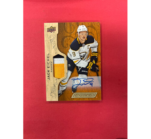 UPPER DECK 2018-19 UPPER DECK ENGRAINED JAKC EICHEL PATCH AUTO /25