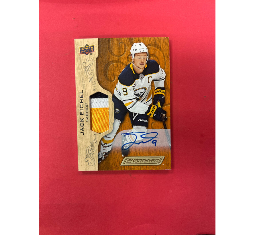 2018-19 UPPER DECK ENGRAINED JAKC EICHEL PATCH AUTO /25