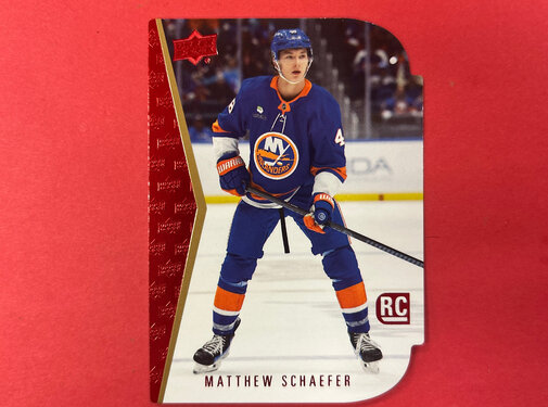 UPPER DECK 2025-26 UPPER DECK SERIES 2 MATTHEW SCHAEFER 96' DIE CUT RED