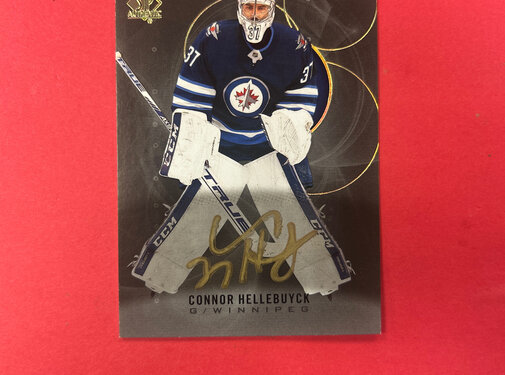 UPPER DECK 2020-21 SP AUTHENTIC CONNOR HELLEBUYCK LIMITED BLACK AUTO