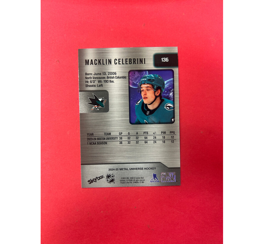 2024-25 SKYBOX METAL UNIVERSE MACKLIN CELEBRINI