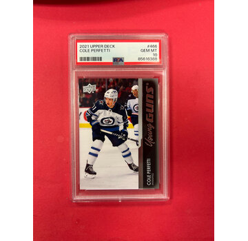 UPPER DECK 2021-22 UPPER DECK COLE PERFETTI YOUNG GUNS PSA GRADED 10