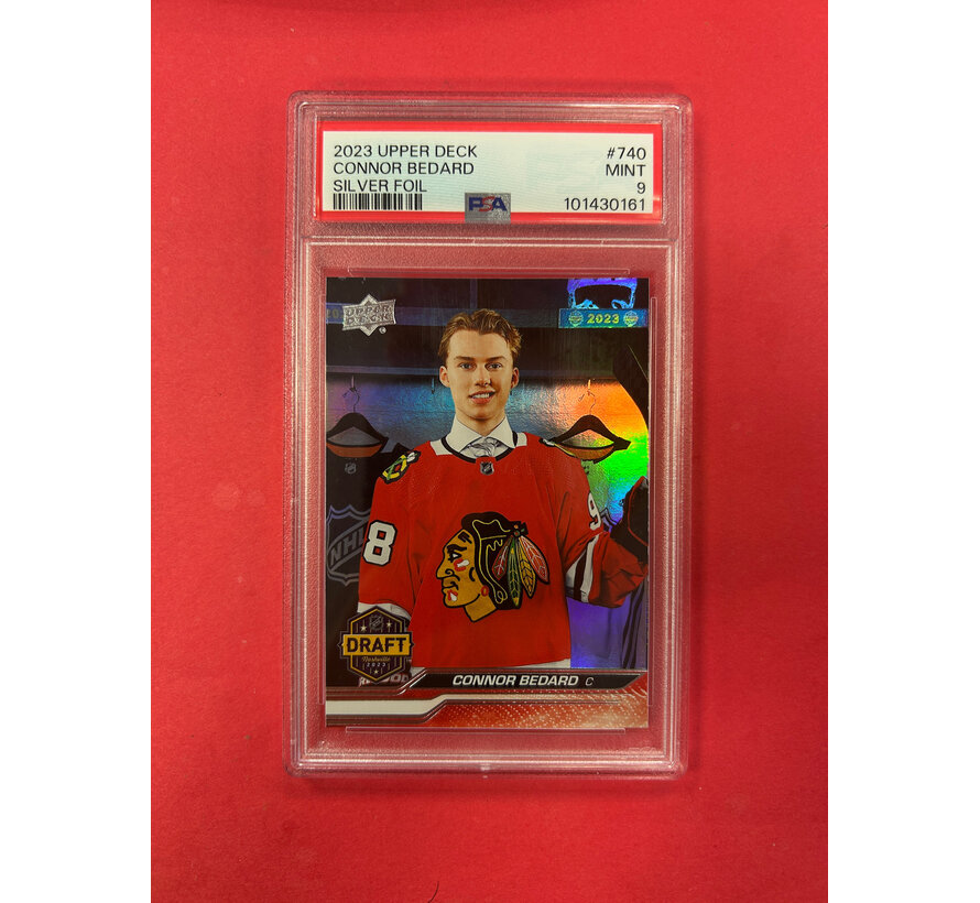 2023 UPPER DECK CONNOR BEDARD SILVER FOIL 1ST ROUND DRAFTS PSA GRADED 9