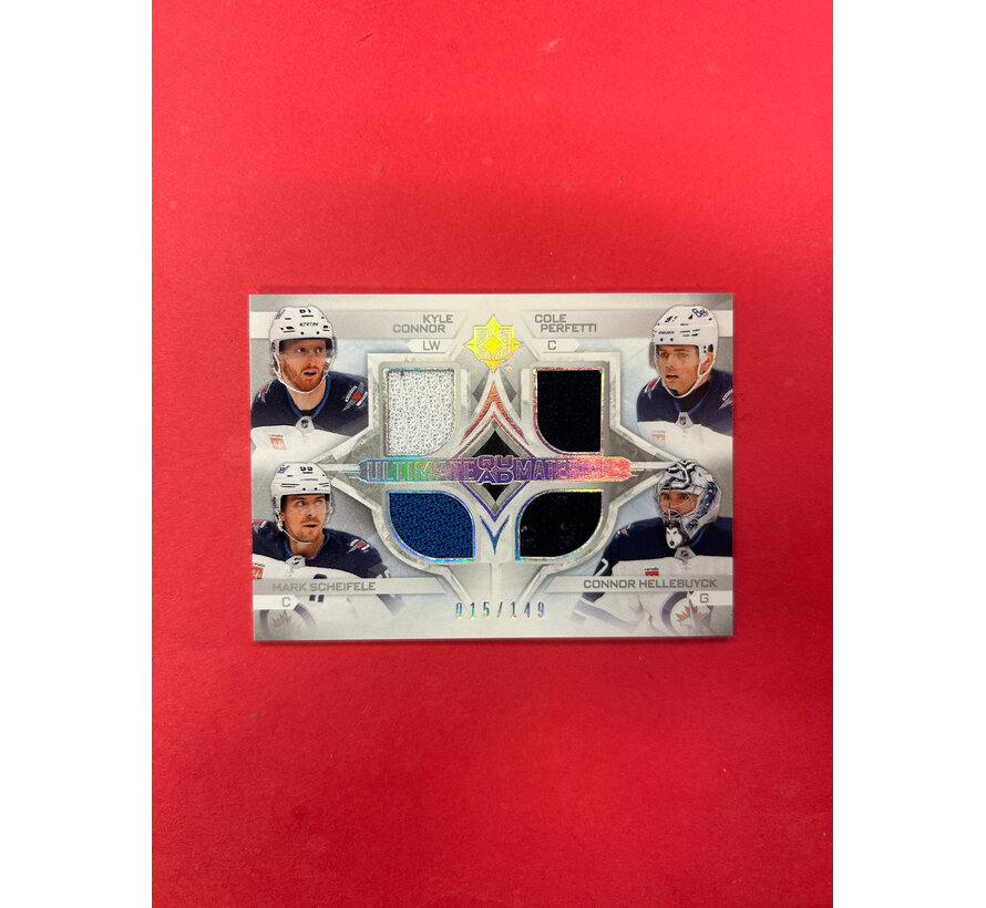 2023-24 UPPER DECK ULTIMATE WINNIPEG JETS QUAD MATERIALS /149