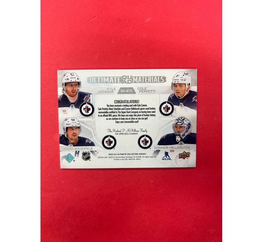 2023-24 UPPER DECK ULTIMATE WINNIPEG JETS QUAD MATERIALS /149