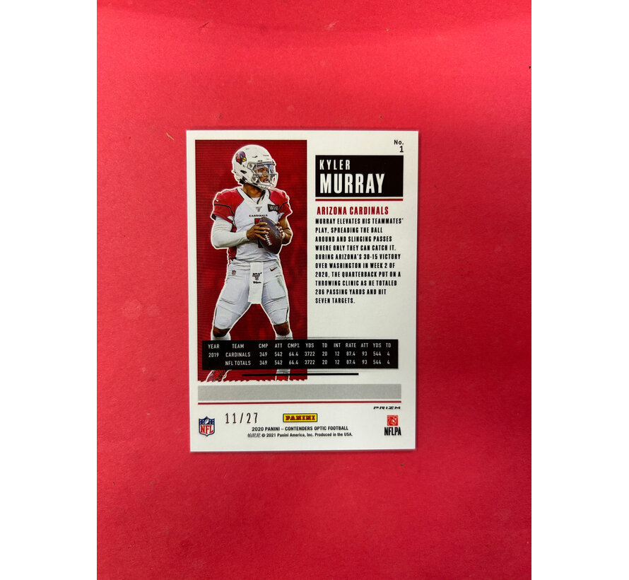 2020 PANINI CONTENDERS KYLER MURRAY GREEN PULSAR /27