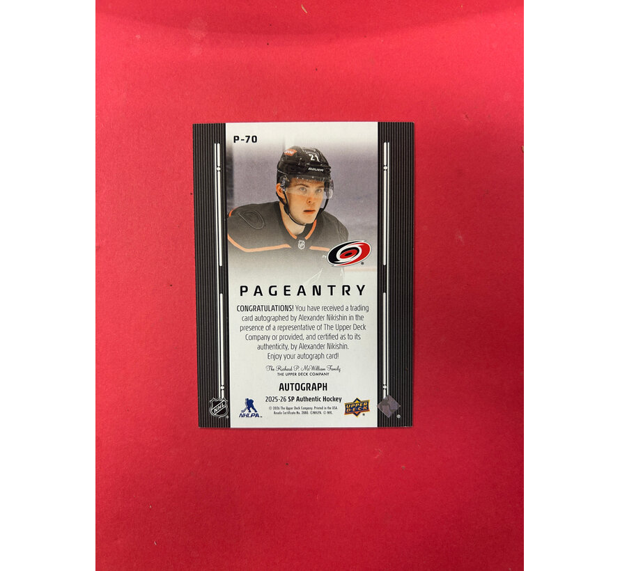 2025-26 SP AUTHENTIC ALEXANDER NIKISHIN PAGEANTRY AUTO