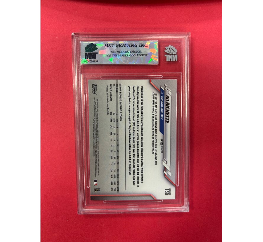 2020 TOPPS CHROME BO BICHETTE ROOKIE MNT GRADED 10 PRISTINE