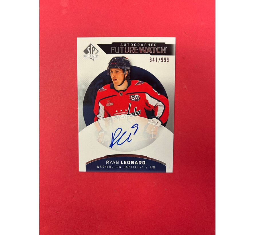 2025-26 SP AUTHENTIC RYAN LEONARD FUTURE WATCH AUTOGRAPH /999