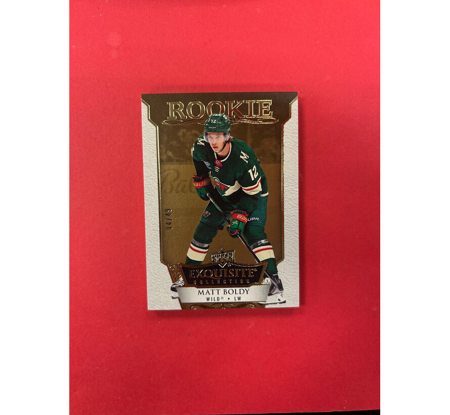 2022-23 UPPER DECK EXQUISITE MATT BOLDY ROOKIE GOLD /49