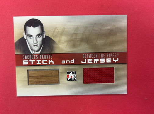 IN THE GAME 2006 IN THE GAME JACQUES PLANTE STICK AND JERSEY