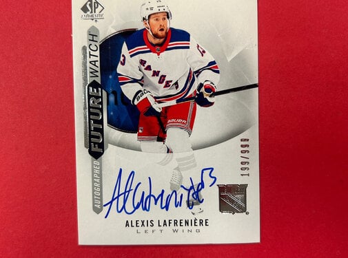 UPPER DECK 2020-21 SP AUTHENTIC ALEXIS LAFRENIERE FUTURE WATCH AUTOGRAPH /999