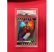 PANINI 2024 PANINI PRIZM JAYDEN DANIELS BLACK AND WHITE CHECKER ROOKIE PSA GRADED 9