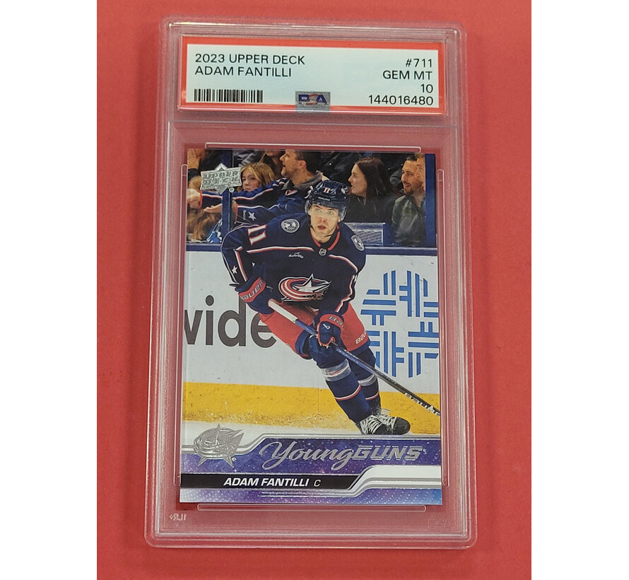 2023-24 UPPER DECK EXTENDED SERIES YOUNG GUNS ADAM FANTILLI #711 GRADED PSA 10