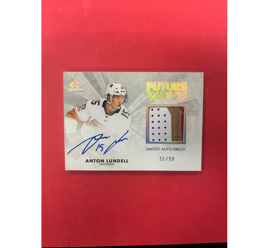 2021-22 SP AUTHENTIC ANTON LUNDELL FUTURE WATCH AUTO PATCH /99