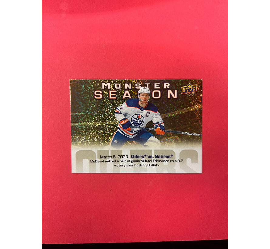2023-24 UPPER DECK SERIES 1 CONNOR MCDAVID MONSTER SEASON GOLD /153