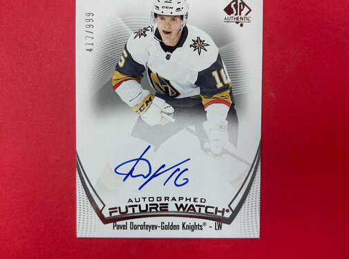 UPPER DECK 2021-22 SP AUTHENTIC PAVEL DOROFEYEV FUTURE WATCH AUTOGRAPH /999