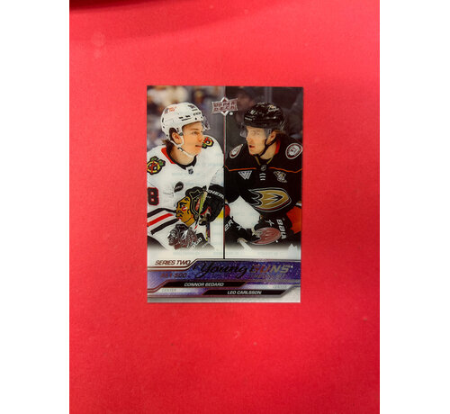 UPPER DECK 2023-24 UPPER DECK SERIES 2 BEDARD/CARLSSON CLEAR CUT YOUNG GUNS CHECKLIST