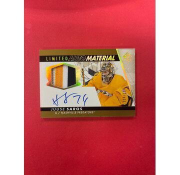UPPER DECK 2022-23 SP AUTHENTIC JUUSE SAROS LIMITED AUTO MATERIAL PATCH AUTO /100