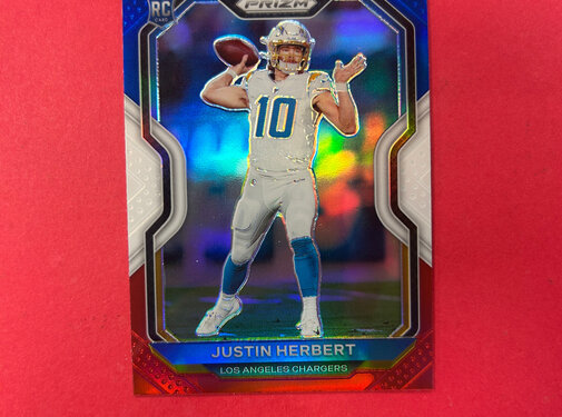 PANINI 2020 PANINI PRIZM JUSTIN HERBERT RED WHITE BLUE