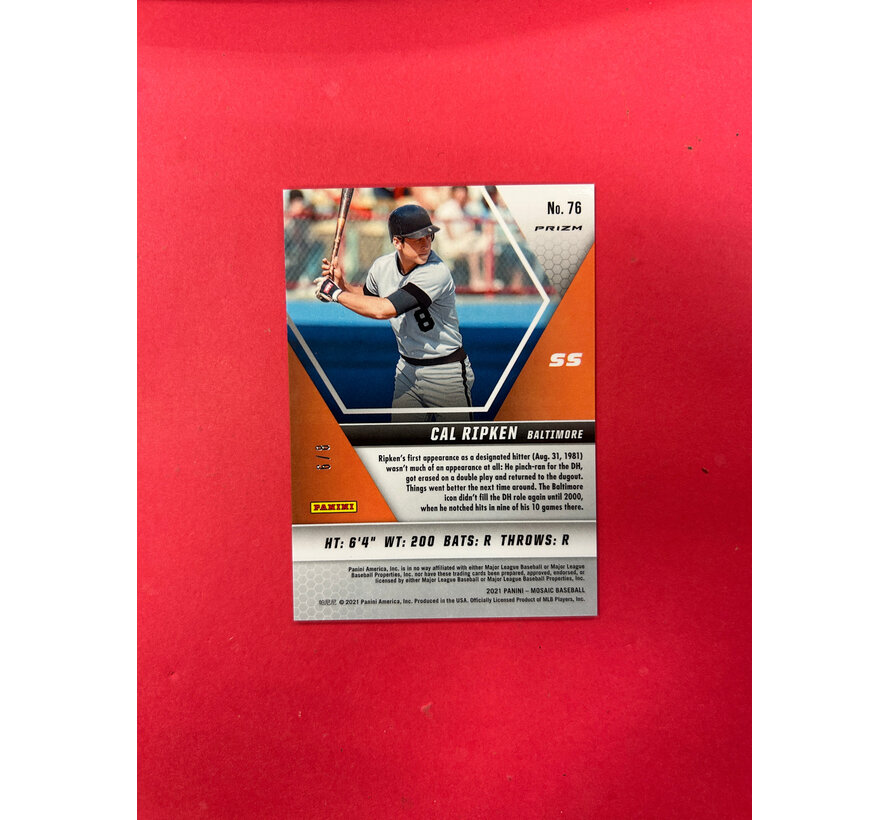 2021 PANINI MOSAIC CAL RIPKEN BLACK GOLD /8