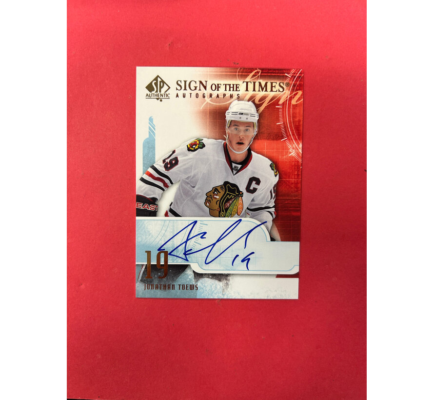2008-09 SP AUTHENTIC JONATHAN TOEWS SIGN OF THE TIMES