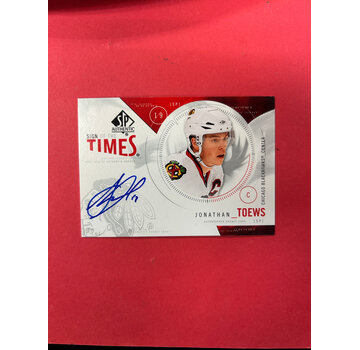 UPPER DECK 2009-10 SP AUTHENTIC JONATHAN TOEWS SIGN OF THE TIMES