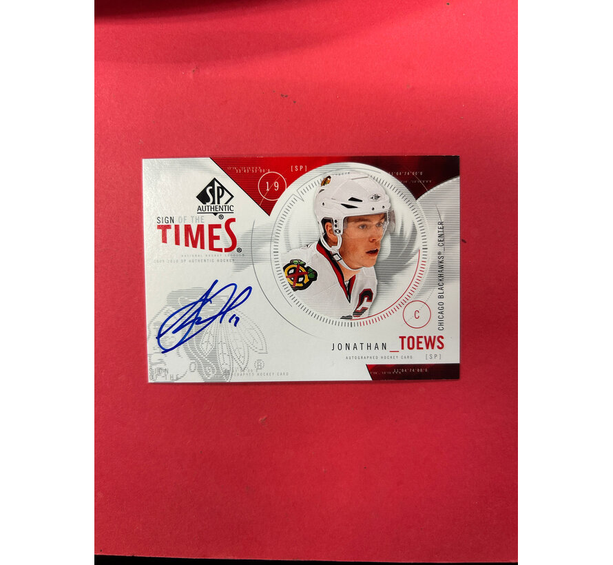 2009-10 SP AUTHENTIC JONATHAN TOEWS SIGN OF THE TIMES
