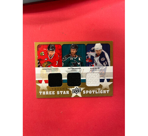 UPPER DECK 2008-09 UPPER DECK TRILOGY TOEWS/THORNTON/NASH THREE STAR SPOTLIGHT JERSEY