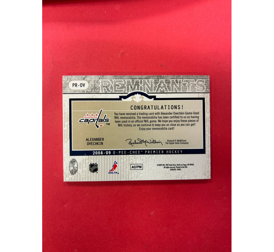 2008-09 O-PEE-CHEE PREMIER ALEXANDER OVECHKIN TRIPLE REMNANTS MVP PATCHES /35