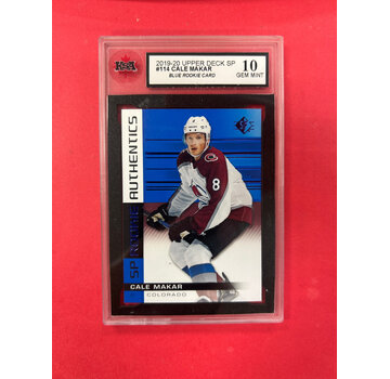 UPPER DECK 2019-20 UPPER DECK SP CALE MAKAR ROOKIE AUTHENTICS BLUE KSA GRADED 10
