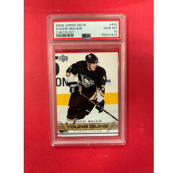 UPPER DECK 2006 UPPER DECK EVGENI MALKIN YOUNG GUNS CHECKLIST PSA GRADED 10