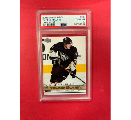 UPPER DECK 2006 UPPER DECK EVGENI MALKIN YOUNG GUNS CHECKLIST PSA GRADED 10