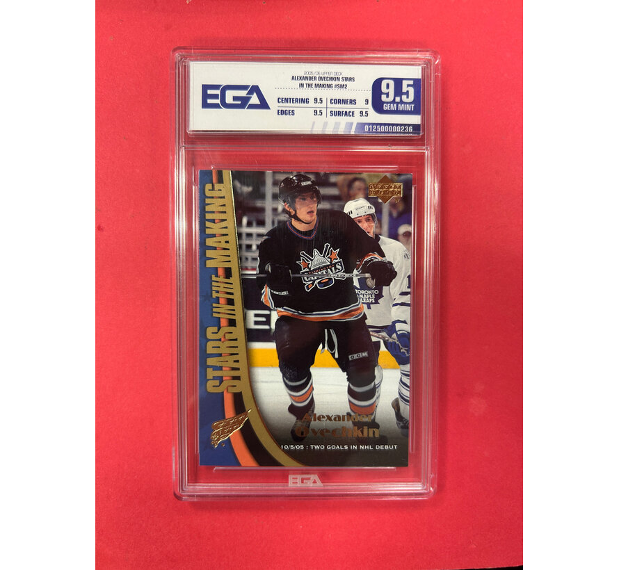 2005-06 UPPER DECK ALEXANDER OVECHKIN STARS IN THE MAKING EGA GRADED 9.5