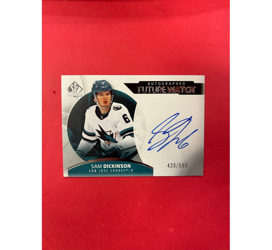 2025-26 SP AUTHENTIC SAM DICKINSON FUTURE WATCH AUTOGRAPH HORIZONTAL /599
