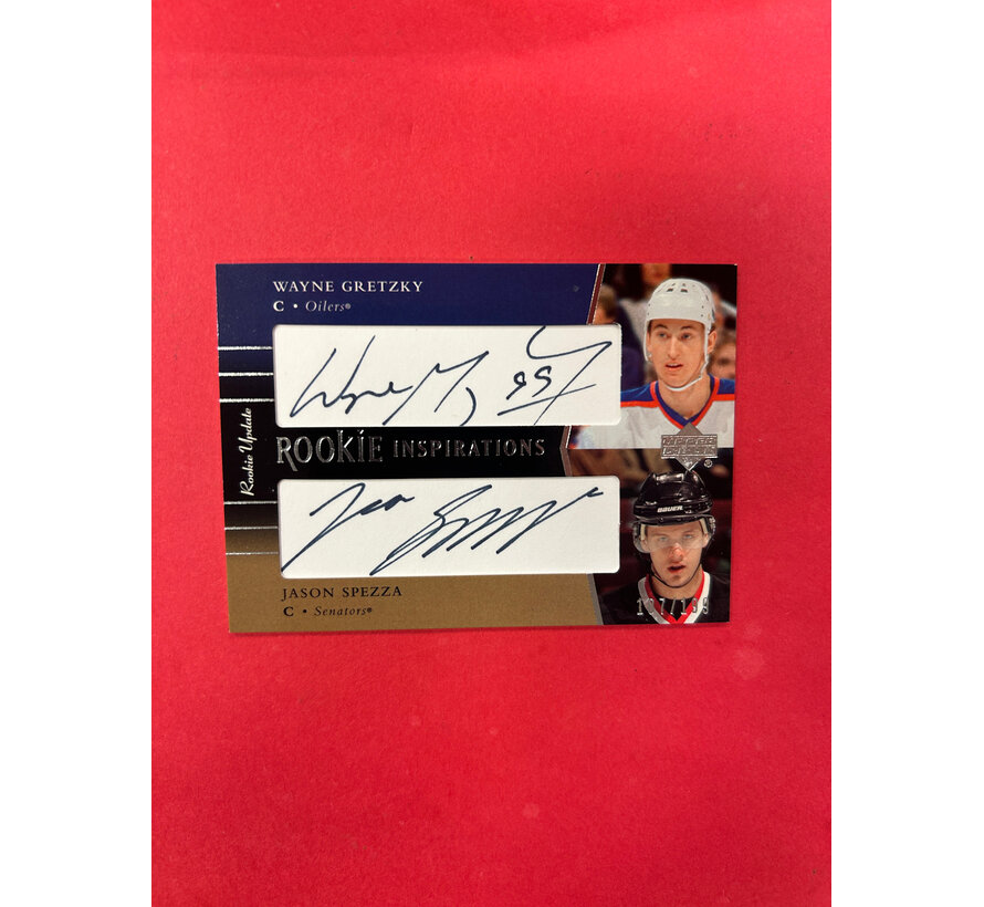 2003 UPPER DECK ROOKIE UPDATE GRETZKY/SPEZZA ROOKIE INSIRPIATIONS AUTOGRAPH