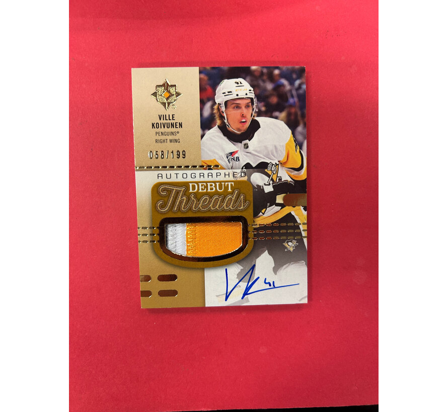 2025-26 UPPER DECK ULTIMATE VILLE KOIVUNEN AUTOGRAPHED DEBUT THREADS /199