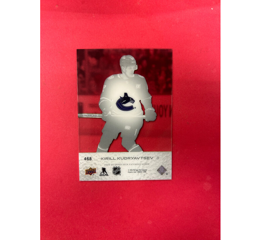 2025-26 UPPER DECK EXTENDED KIRILL KUDRYAVTSEV ACETATE YOUNG GUNS