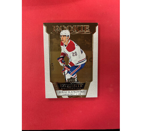 UPPER DECK 2022-23 UPPER DECK EXQUISITE JURAJ SLAFKOVSKY GOLD ROOKIE /49