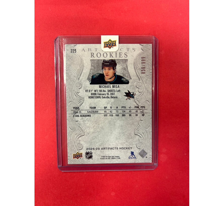 2025-26 UPPER DECK ARTIFACTS MICHAEL MISA /999