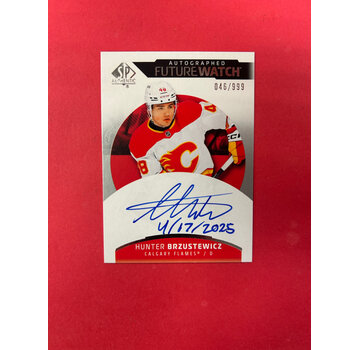 UPPER DECK 2025-26 SP AUTHENTIC HUNTER BRZUSTEWICZ INSCRIBED FUTURE WATCH AUTOGRAPH /50
