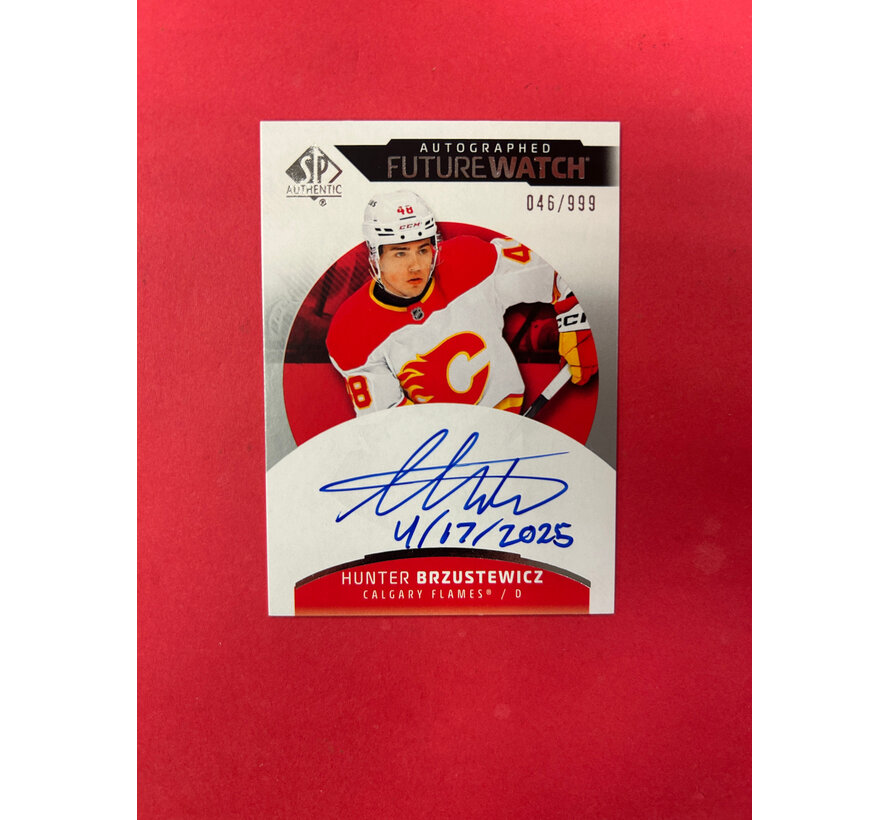 2025-26 SP AUTHENTIC HUNTER BRZUSTEWICZ INSCRIBED FUTURE WATCH AUTOGRAPH /50