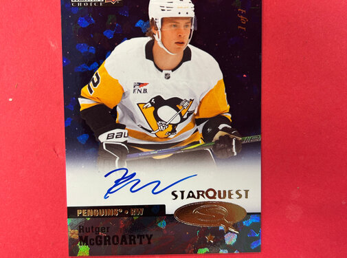 UPPER DECK 2024-25 UPPER DECK CLEAR CUT RUTGER MCGROARTY STARQUEST ROOKIE AUTO 1/1
