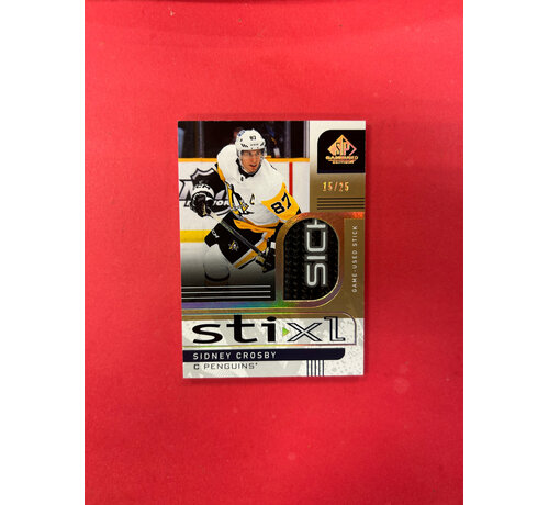UPPER DECK 2022-23 SP GAME USED SIDNEY CROSBY STIXL GAME USED STICK /25