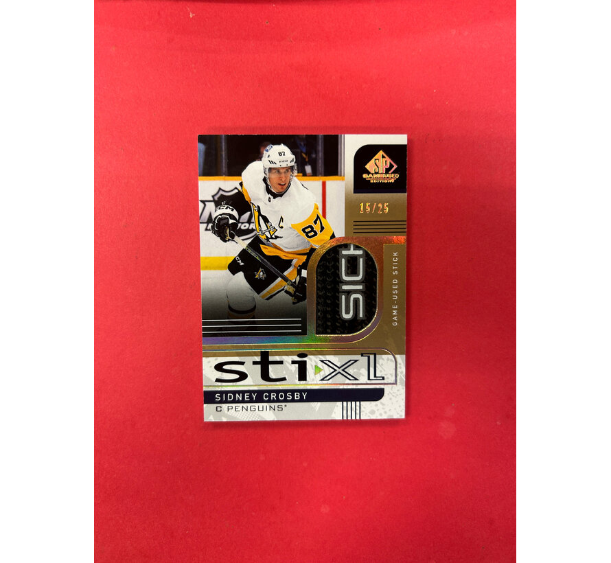 2022-23 SP GAME USED SIDNEY CROSBY STIXL GAME USED STICK /25